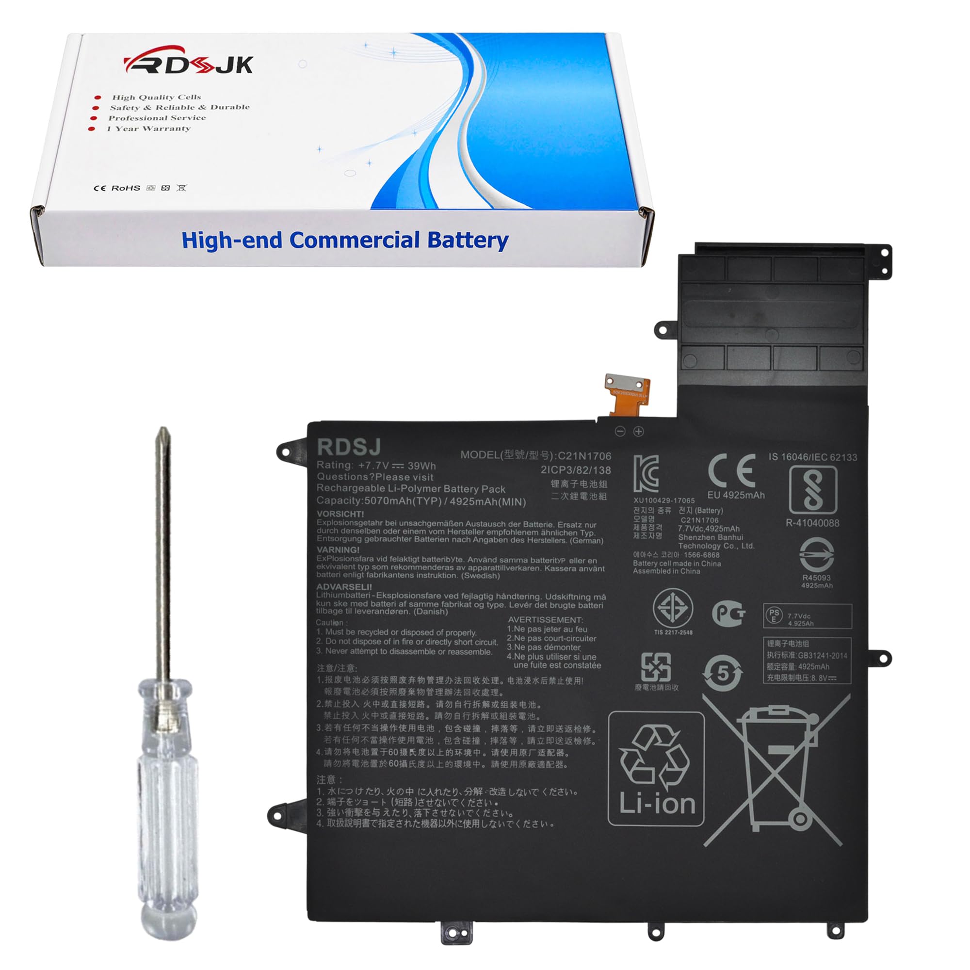Amazon.com: C21N1706 Laptop Battery for Asus ZenBook Flip S UX370